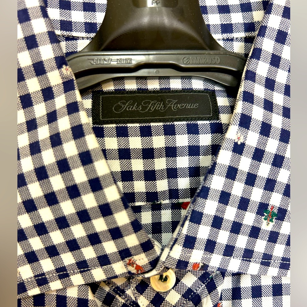 Fox print Saks button down. Like NEW!